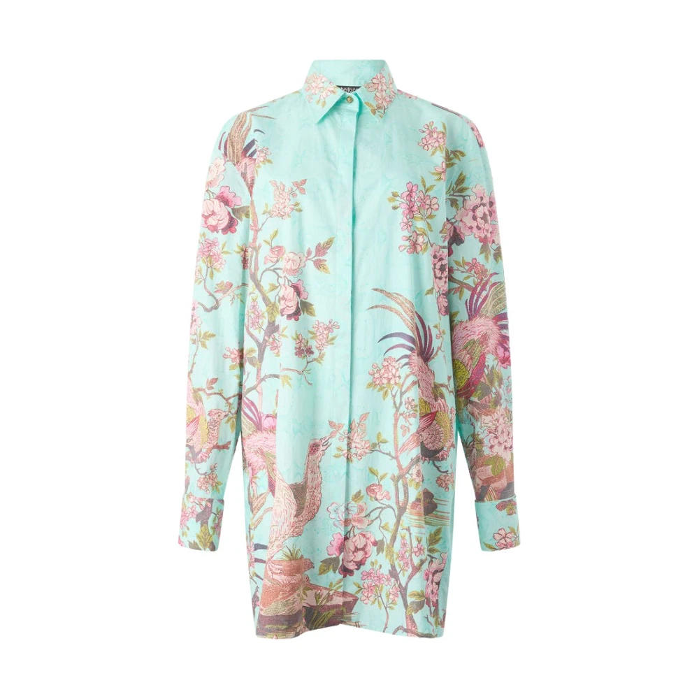 Roberto Cavalli Multicolor Skjortklänning Med Naturalistiskt Mönster