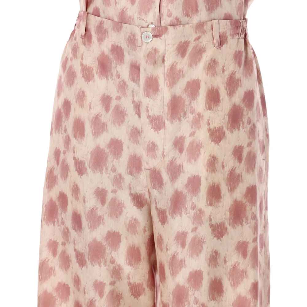 Marni Zijden Pyjamabroek met Roze Print Pink Dames