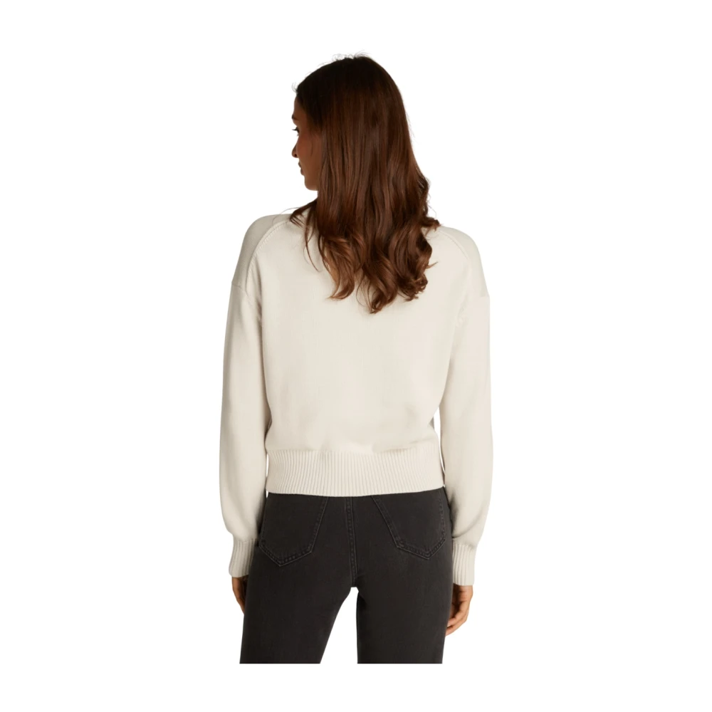 Calvin Klein Grijze trui met regeneratief katoen Beige Dames