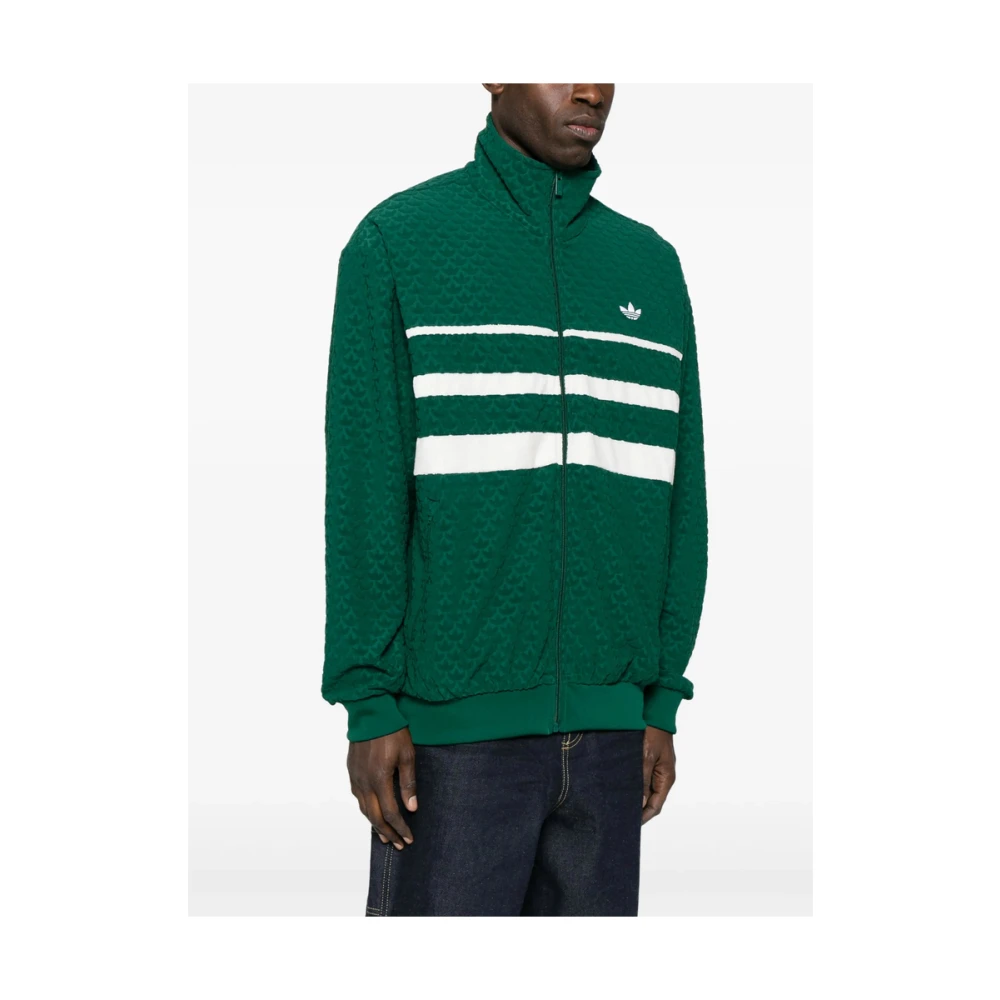 Adidas Emerald Front Zip Sweatshirt met 3-Stripes Green Heren