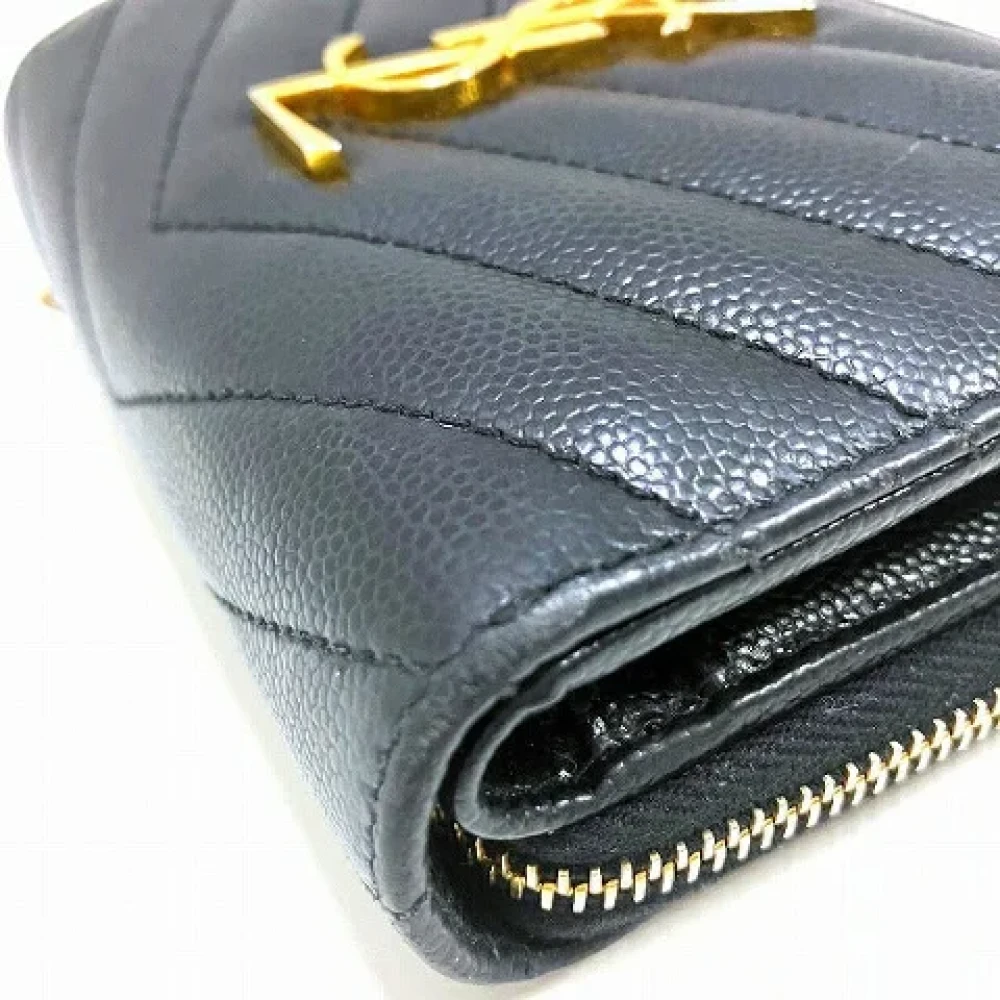 Yves Saint Laurent Vintage Pre-owned Leather wallets Black Dames