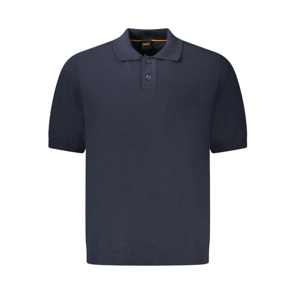 Hugo Men's Blue Polo Shirts, Xl, Embroidered Short Sleeve Jumper
