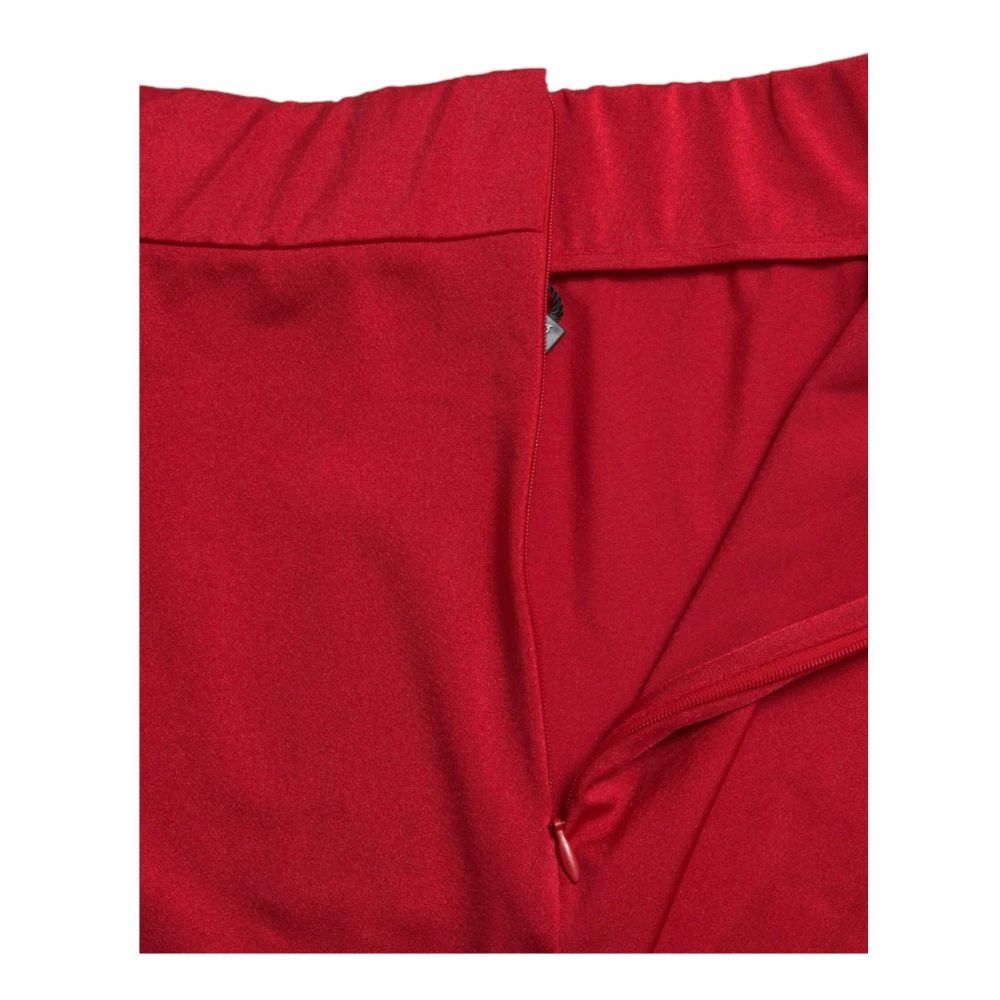 Dolce & Gabbana Rode Hoge Taille Leggings Broek Red Dames