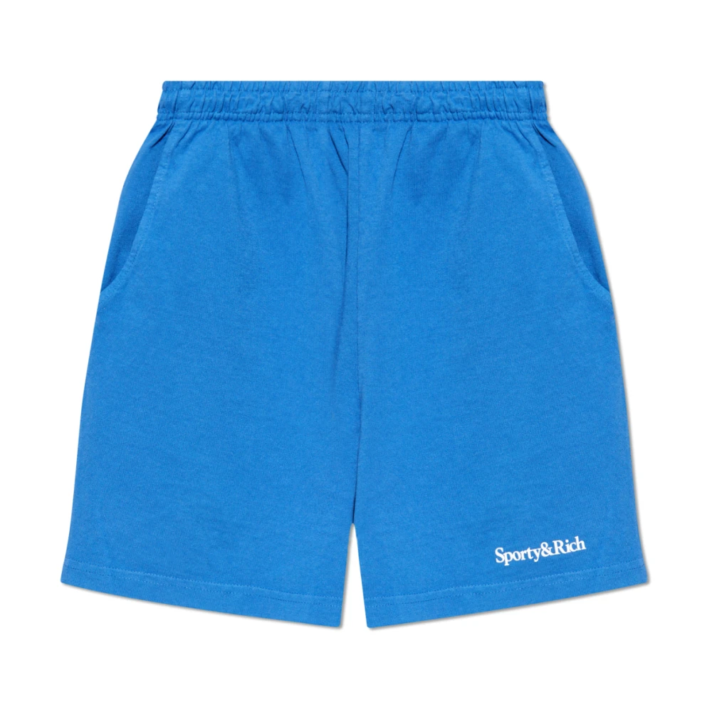 Sporty & Rich Katoenen shorts Blue Unisex