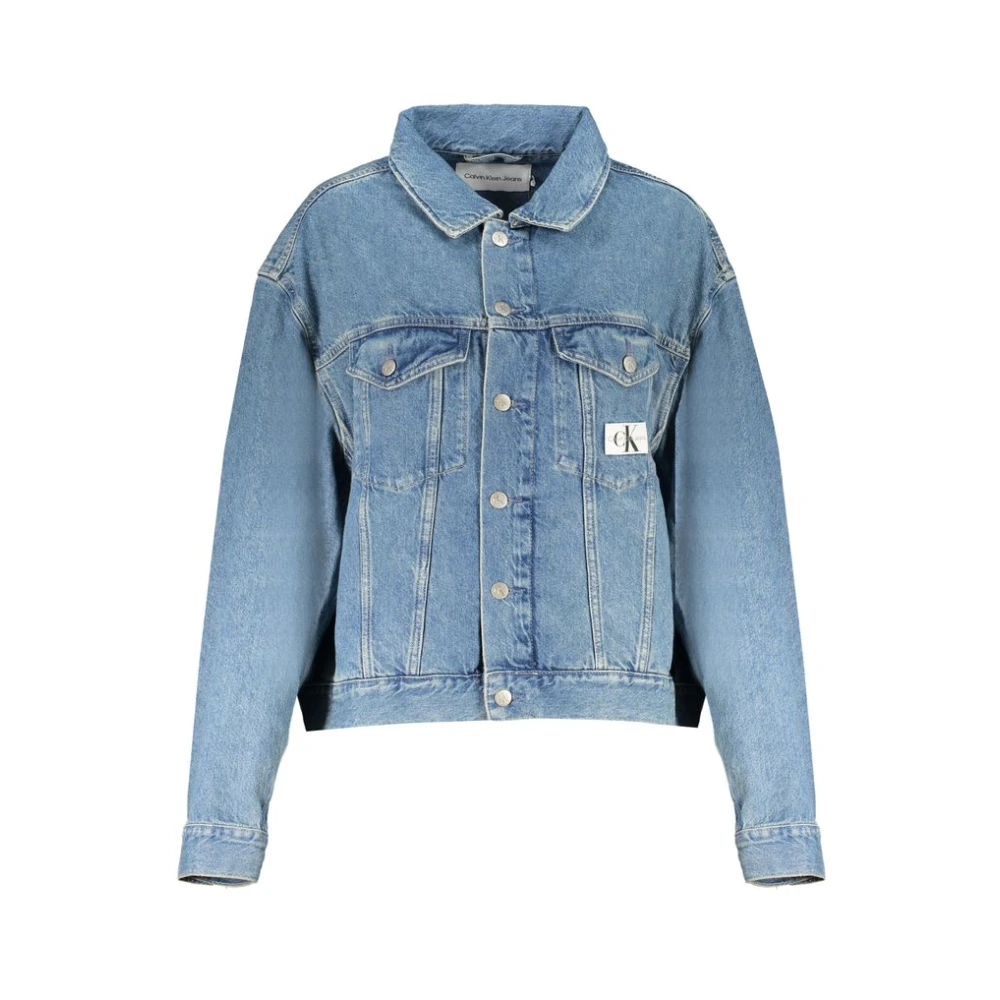Calvin Klein Spijkerjasje met gewassen effect en logo Blue Dames