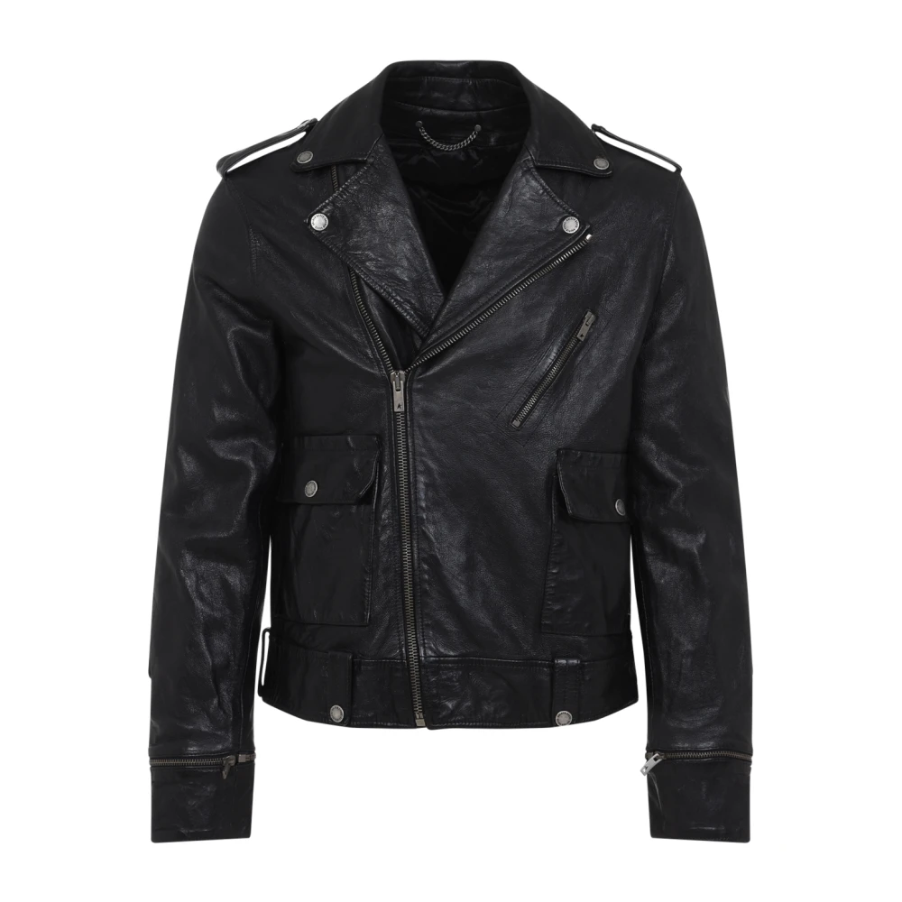 Golden Goose Leren Jas Black Heren