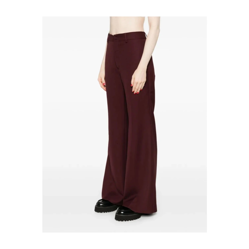 Plan C Donker Bordeaux Casual Broek Brown Dames