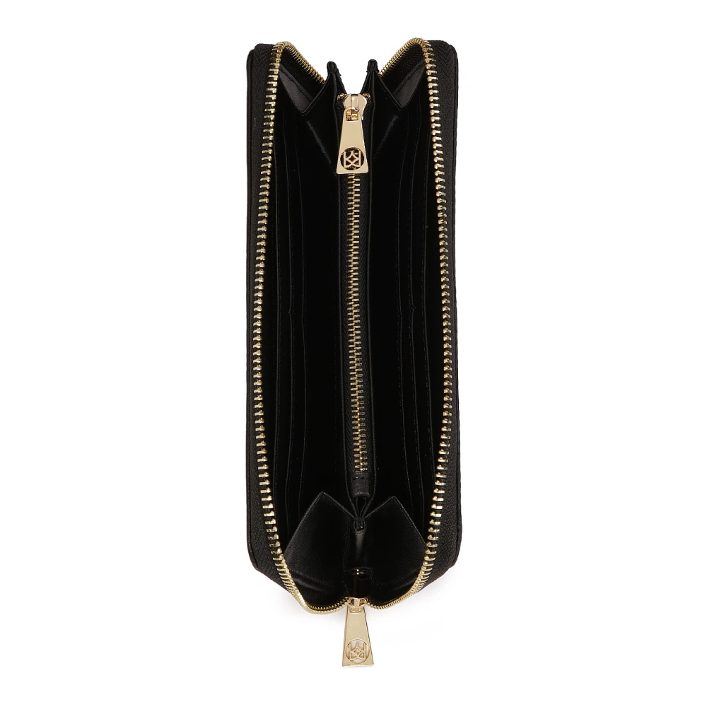 Kazar Zwarte ritssluiting portemonnee met reliëf monogrammen Black Dames