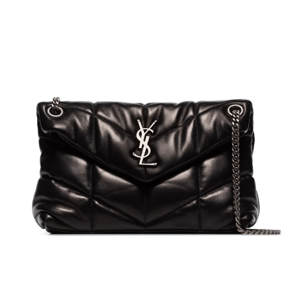 Saint Laurent Gewatteerde Zwarte Leren Schoudertas Black Dames