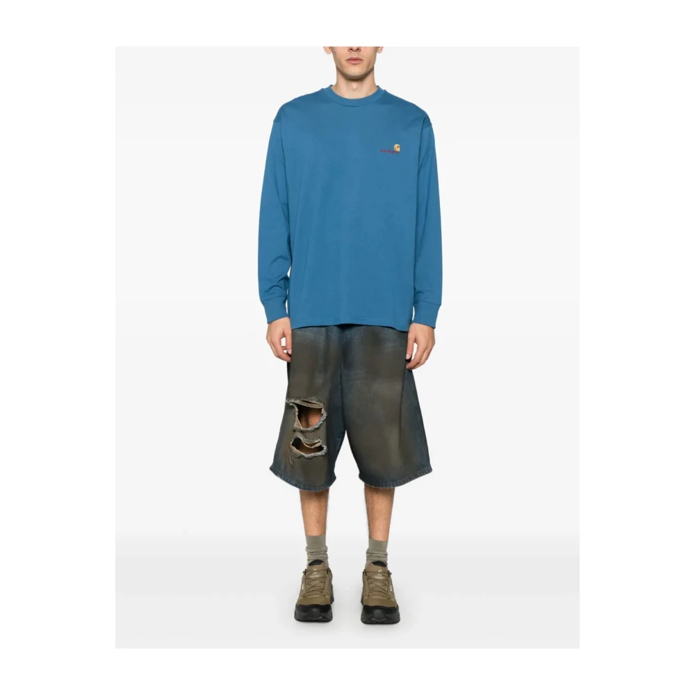 Carhartt WIP Amerikaans Script T-shirt Blue Heren