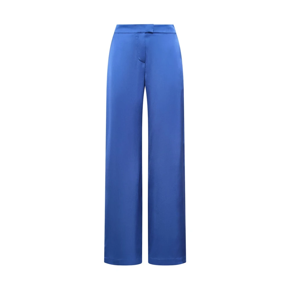 Maliparmi Women's Blue Wide Trousers, Xl, Shiny Cady Trousers