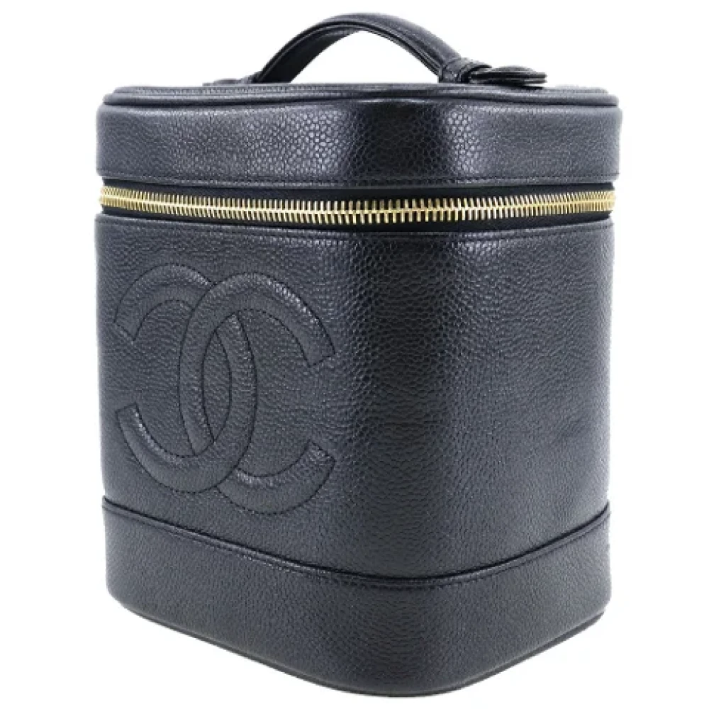 Chanel Vintage Pre-owned Leather handbags Black Dames