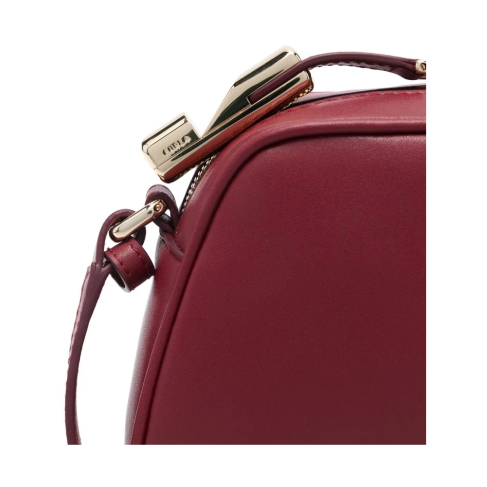 Furla Rode leren trapeze schoudertas Red Dames