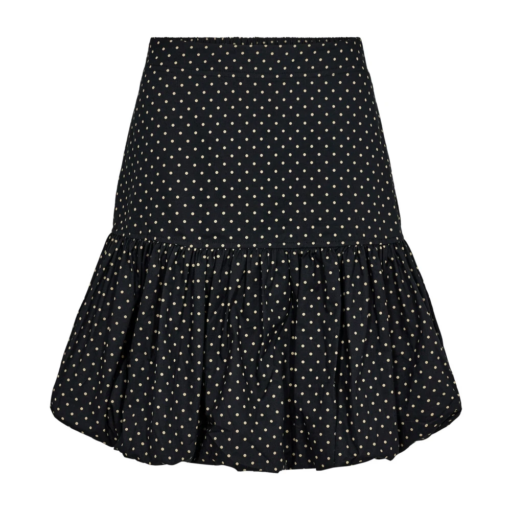 Co'Couture Stip Ballon Rok met Volant Black Dames