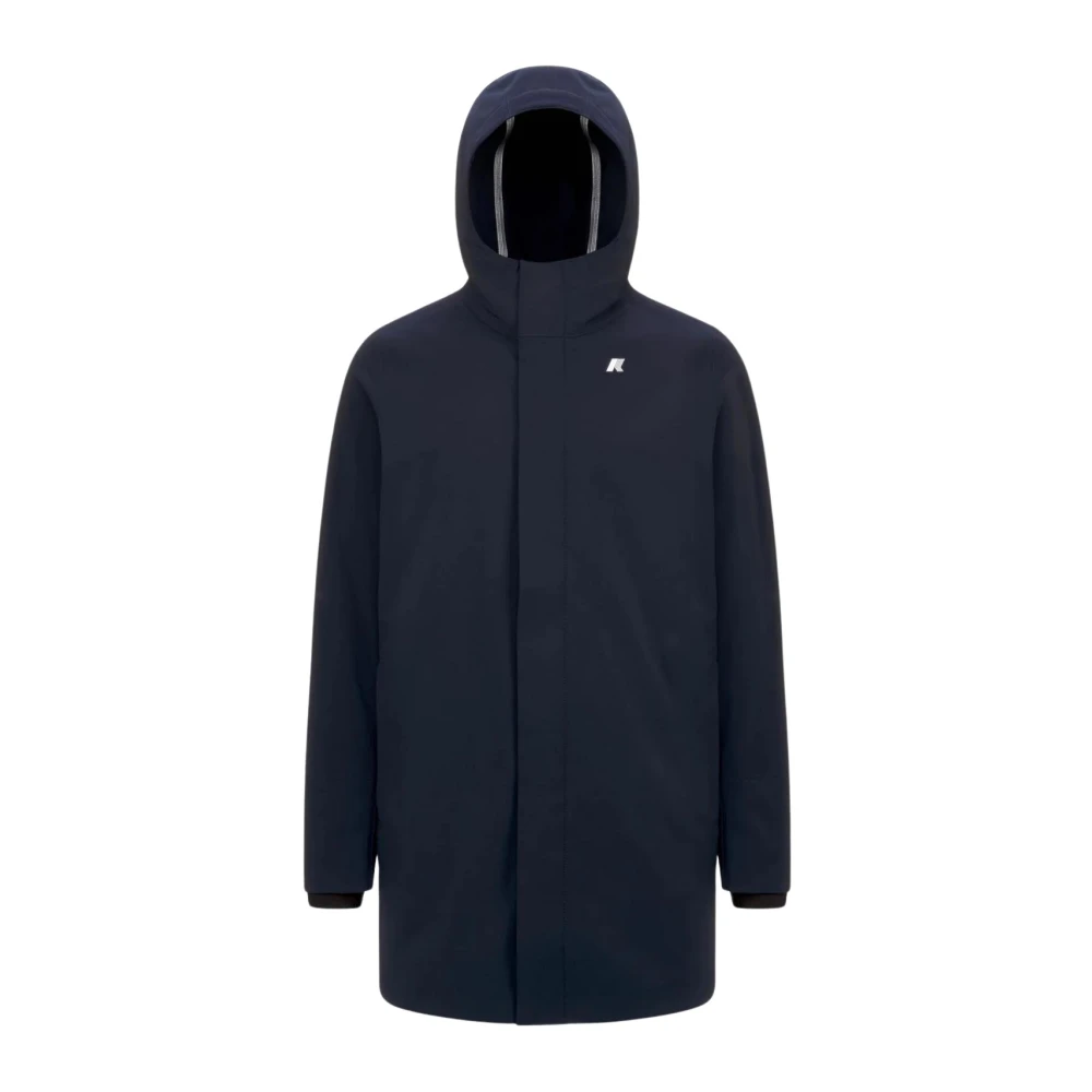 K-Way Blue Bonded Jacket Windproof Water-Repellent - Male - Single-Breasted Coats - 2XL - Coats
