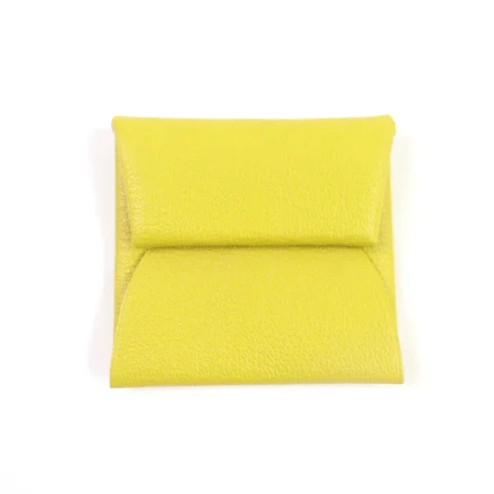 Hermès Vintage Pre-owned Leather wallets Yellow Dames