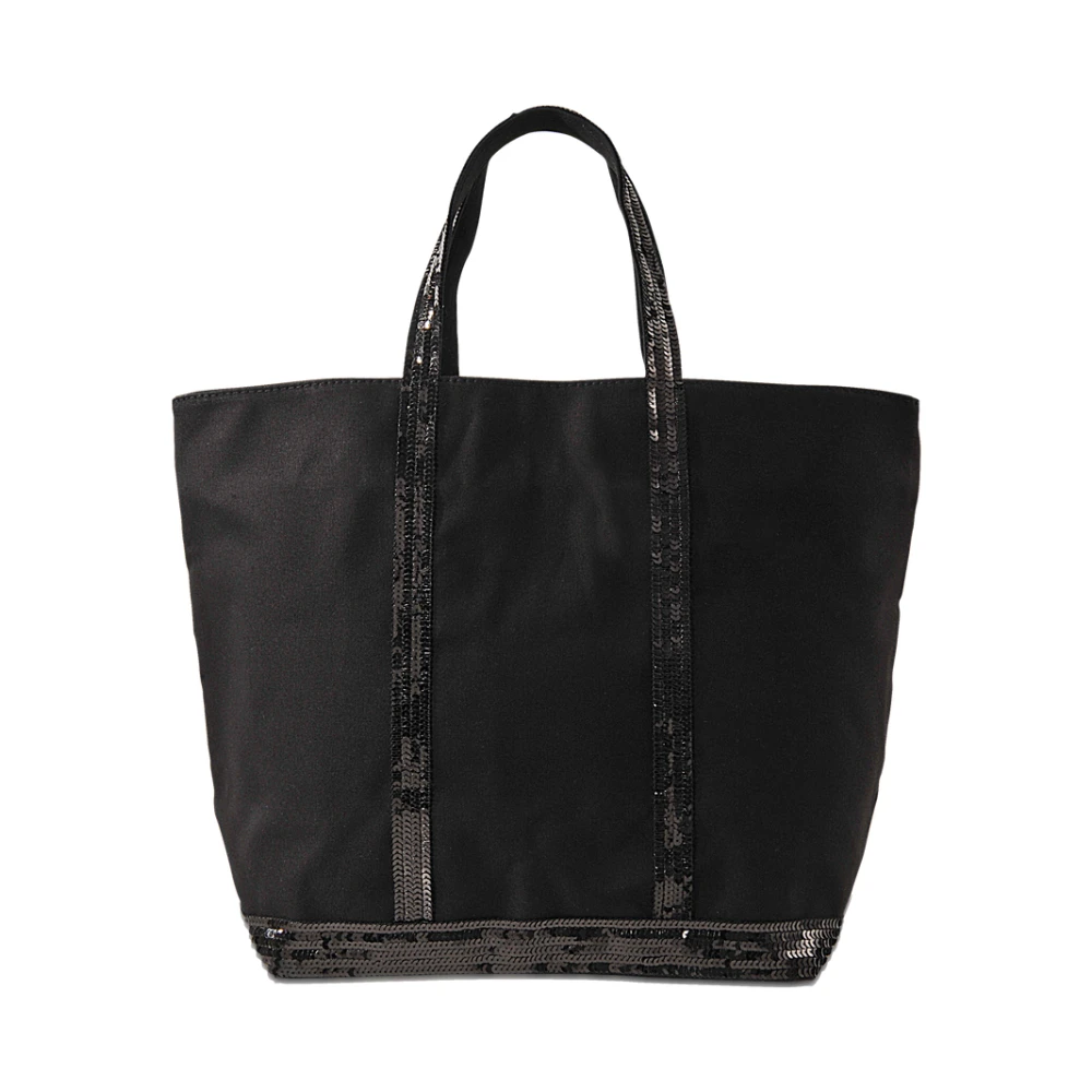 Vanessa Bruno Zwarte Paillet Canvas Tote Tas Black Dames