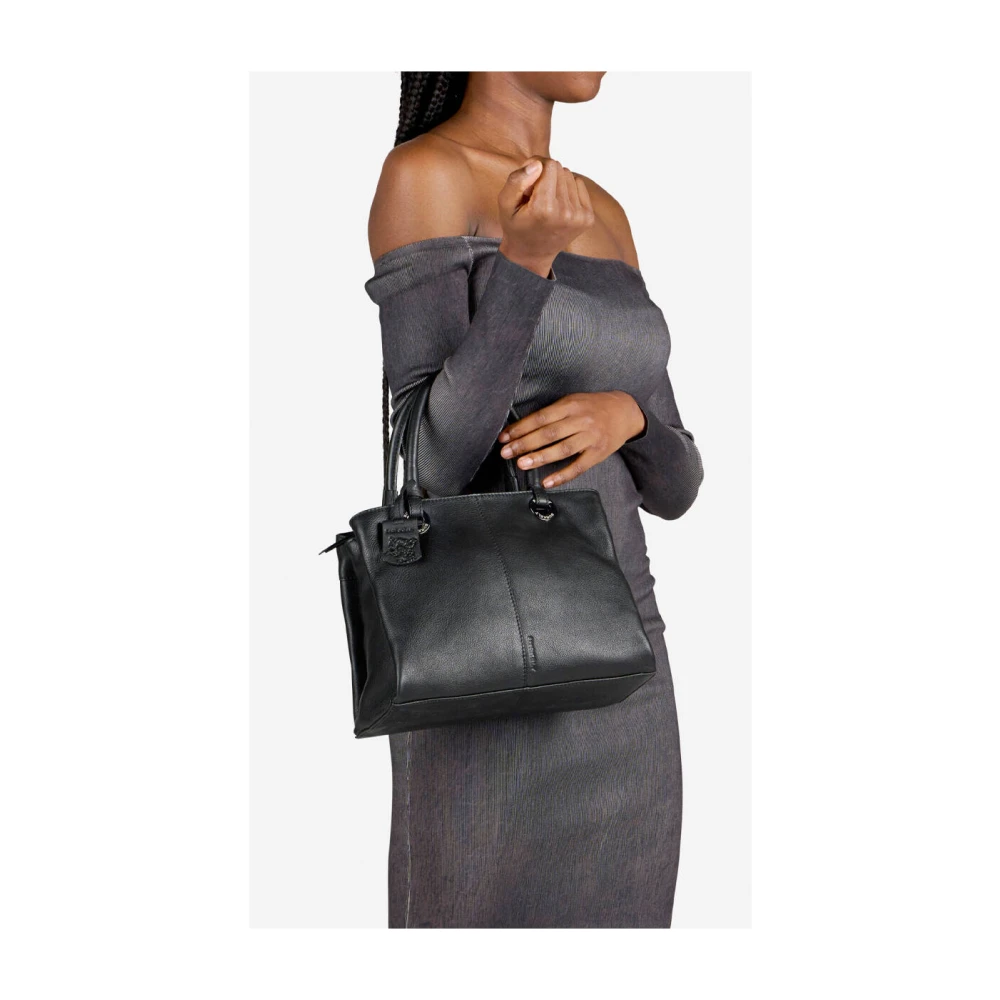 Burkely Klassieke Leren Tas Black Dames