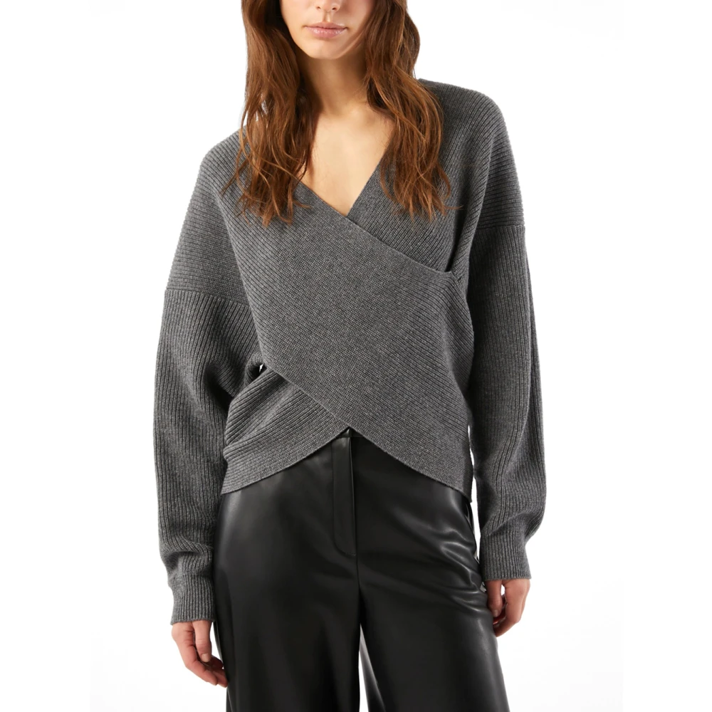 Pennyblack Grijze Gekruiste Trui Urial Model Gray Dames