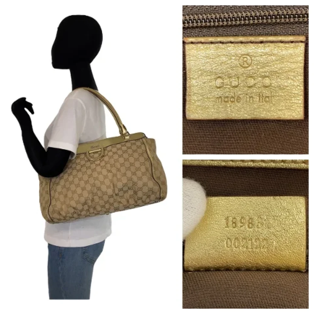 Gucci Vintage Pre-owned Canvas handbags Beige Dames