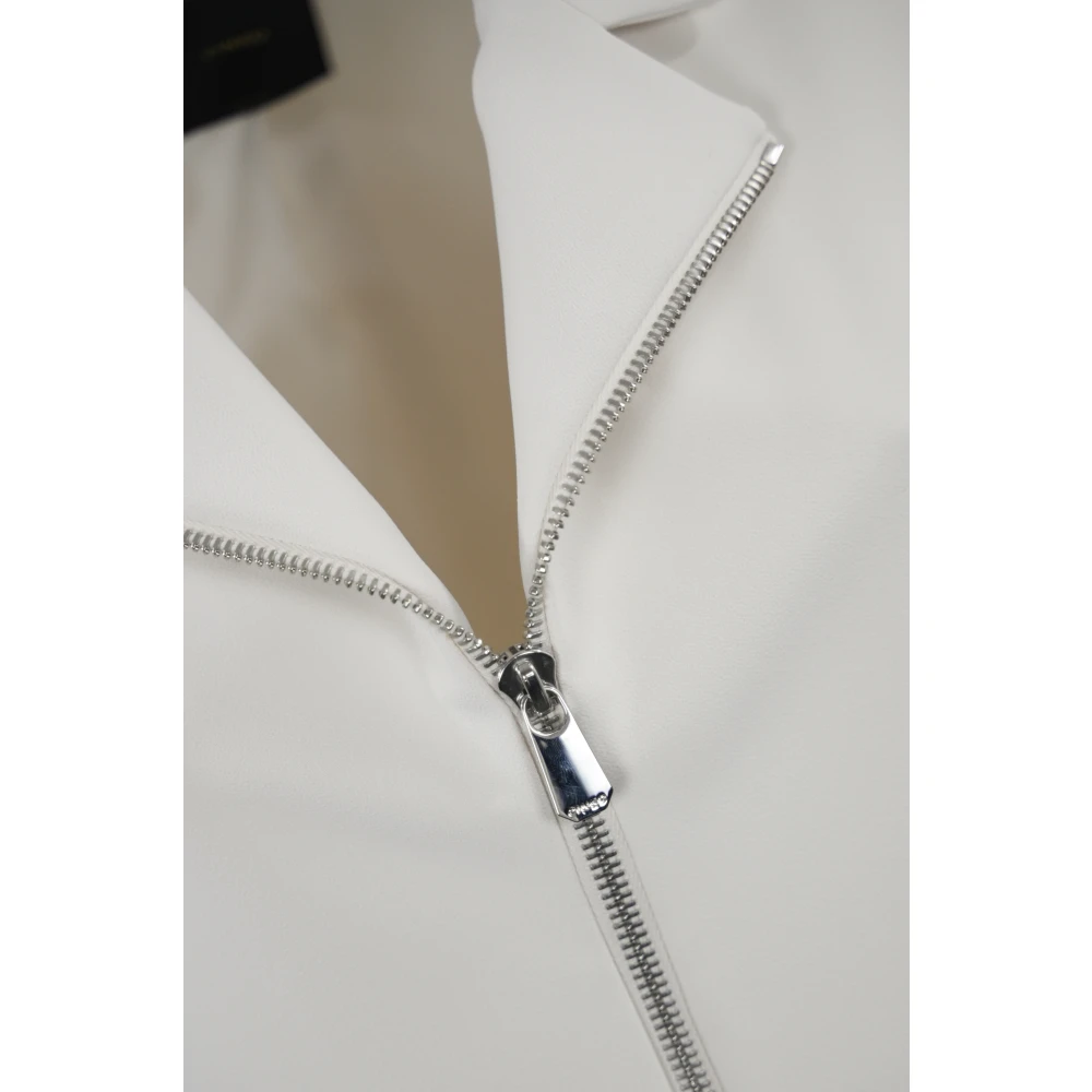 pinko Witte Crepe Jas met Ritssluiting White Dames
