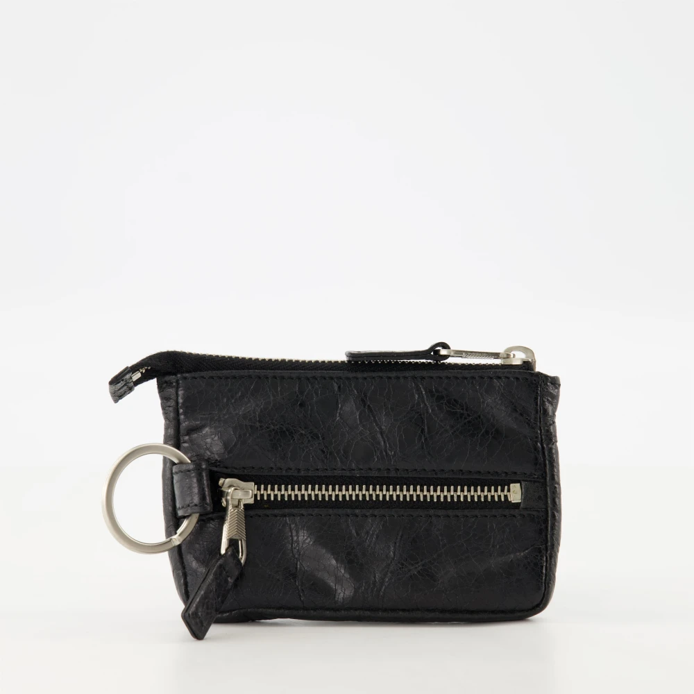 Balenciaga Vintage Leren Portemonnee City Collectie Black Heren