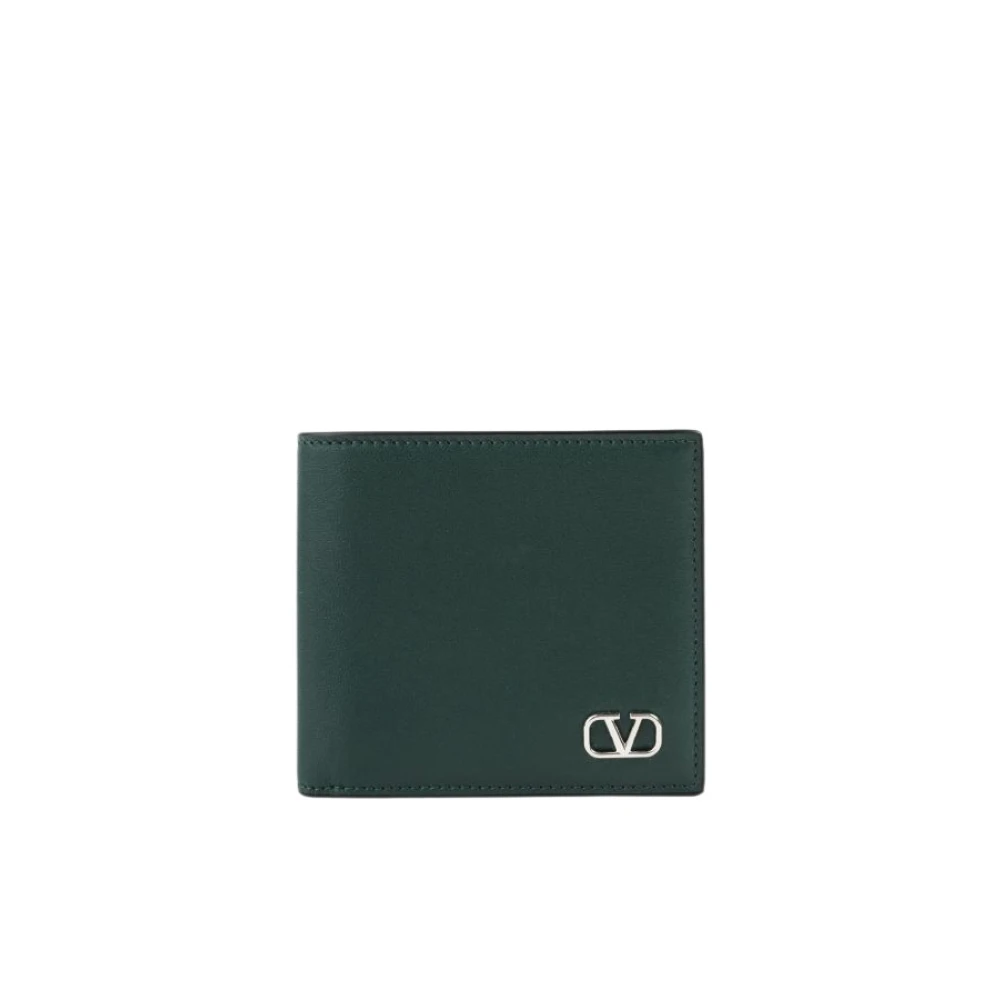 Valentino Garavani Groene VLogo portemonnee van glad leer Kleur: Vert
