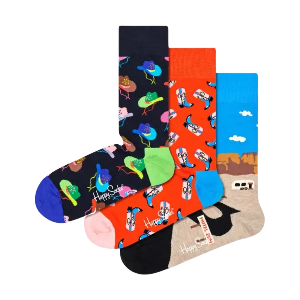 Happy Socks 3-Pack Patroon Sokken Set Multicolor Dames