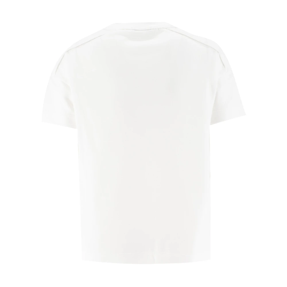 Panicale Geborduurde Crew-neck T-shirt voor de lente White Dames