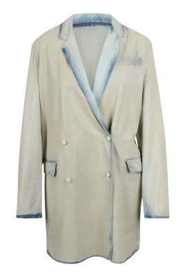 Fluid X-Ray Effect Denim Blazer