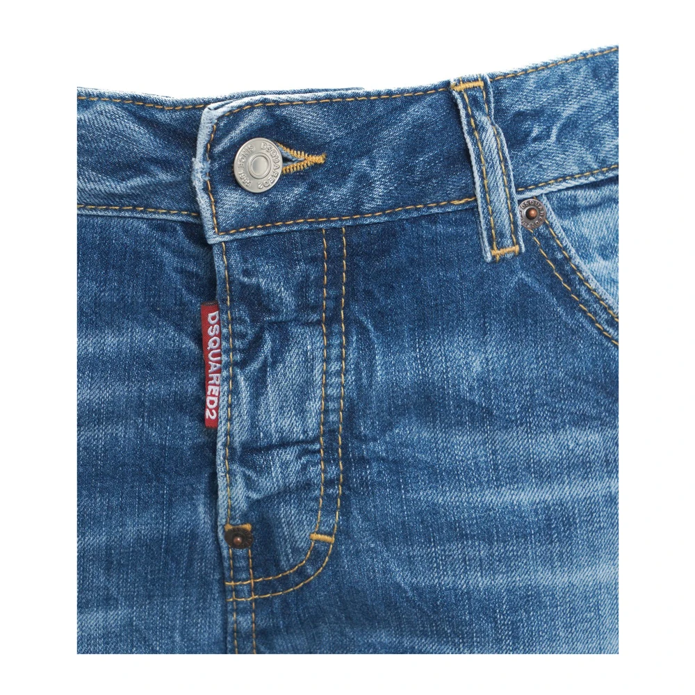 Dsquared2 Blauwe Smiley Zak Jeans Aw24 Blue Dames