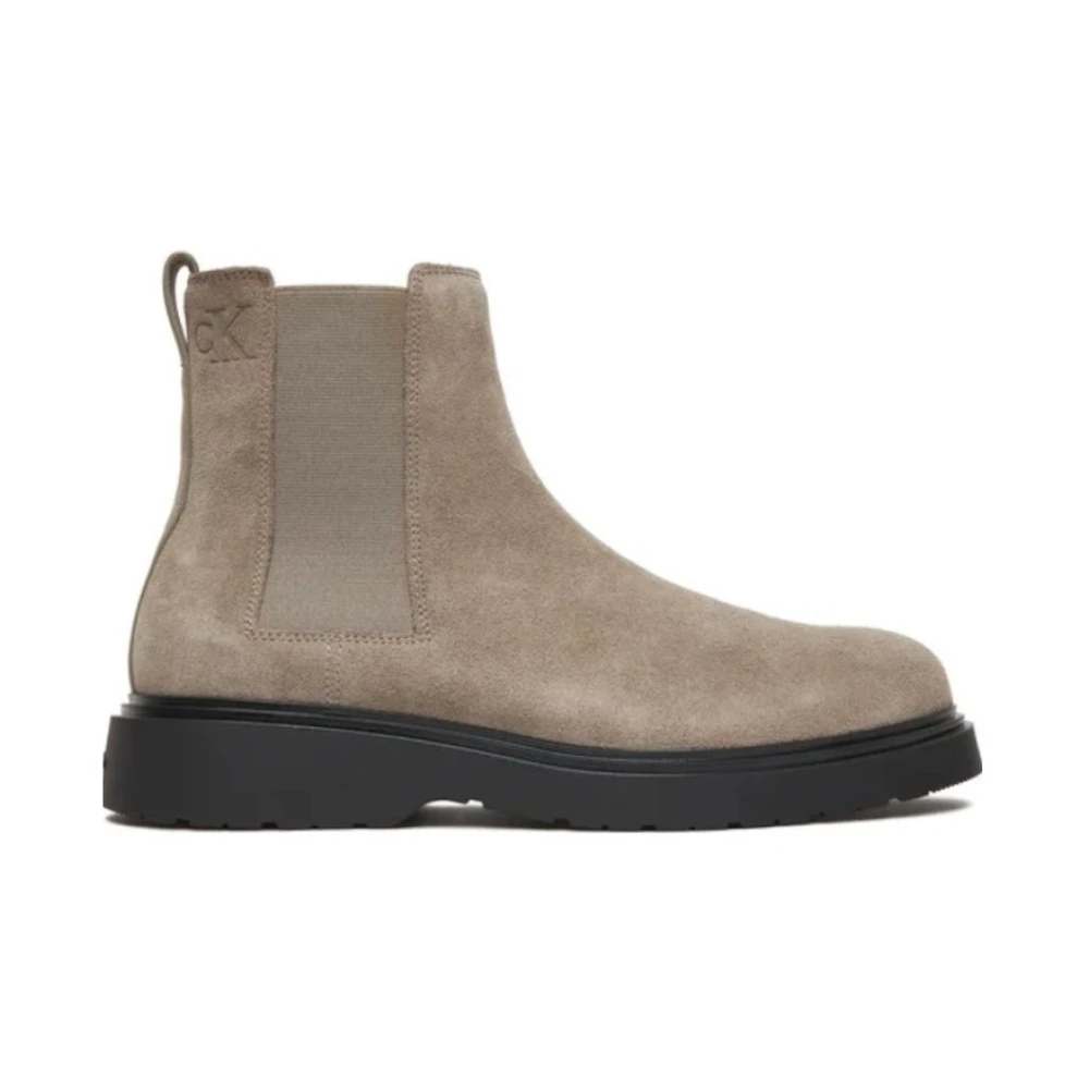 Calvin Klein Men's Gray Chelsea Boots, 10 Uk, Combat Ess Chelsea Boot