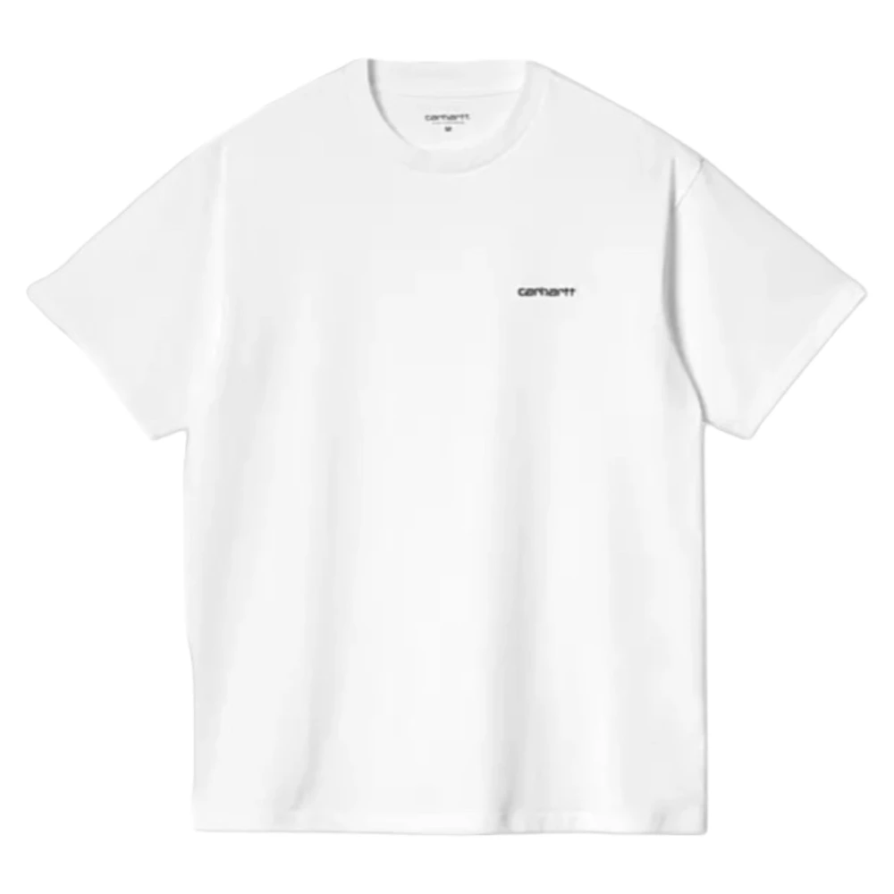 Carhartt WIP Script Borduurwerk T-Shirt Wit Zwart White Heren