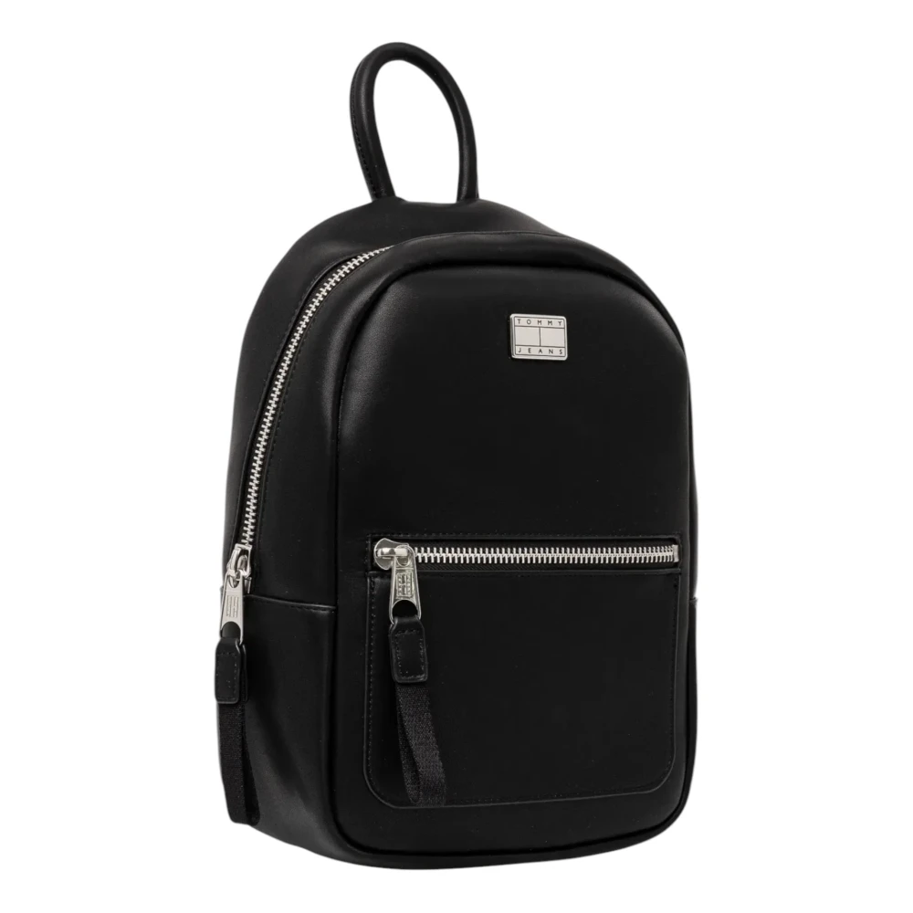 Tommy Jeans Zwarte Rugzak met Ritszakken Black Dames