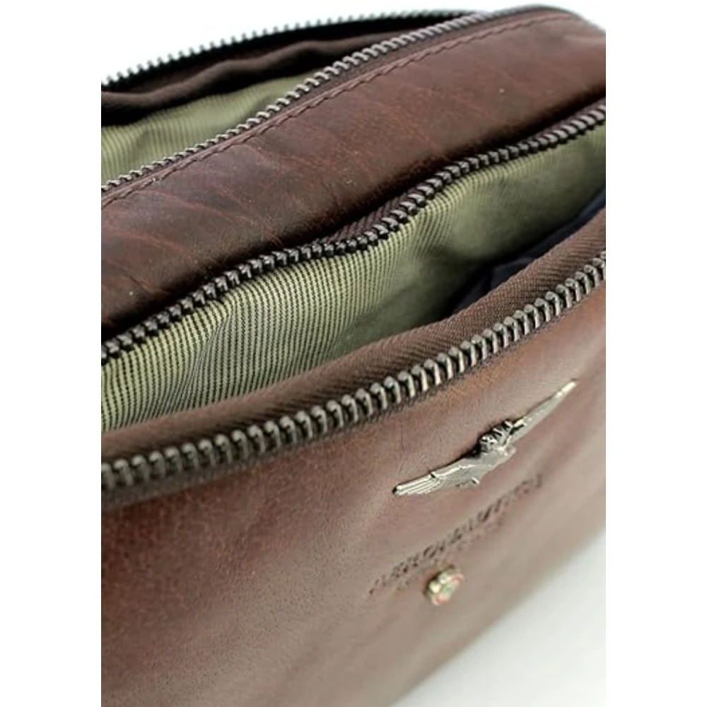 aeronautica militare Vintage Schoudertas Am-309 Brown Heren