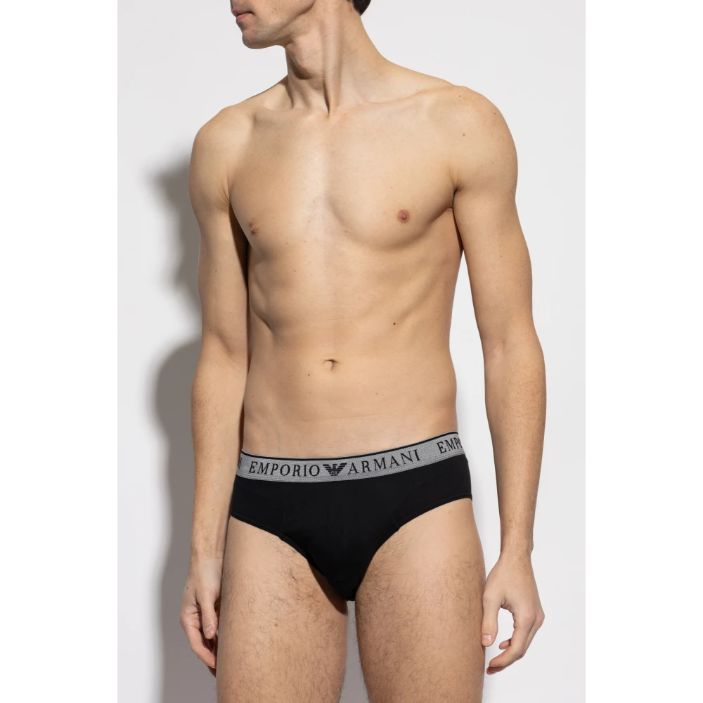 Emporio Armani Twee-pack slips Black Heren