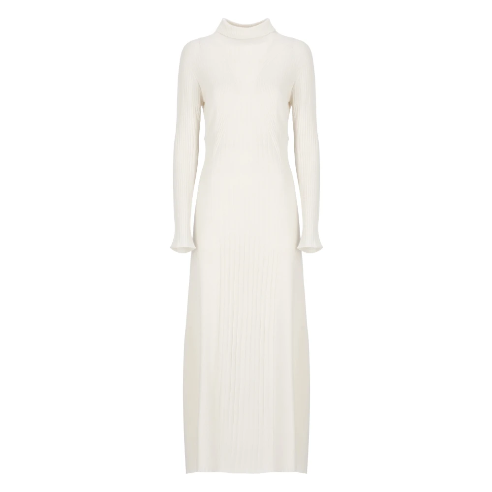 D.Exterior Elegante Ivoor Cashmere Blend Jurk Beige Dames