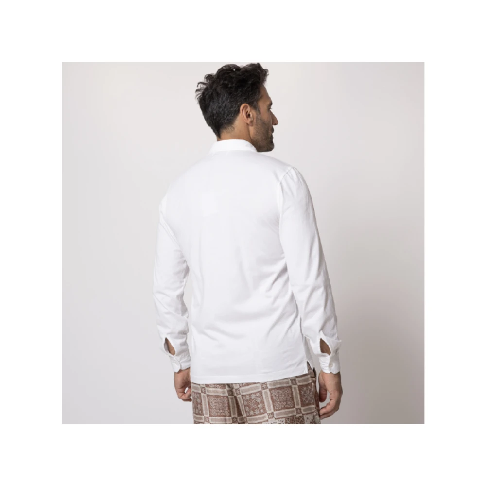 Gran Sasso Witte Jersey Shirt Lange Mouw White Heren