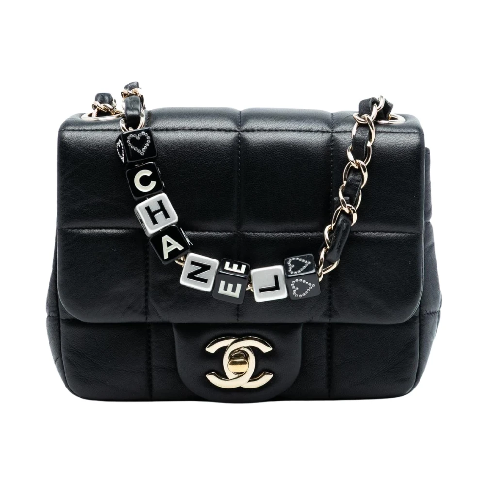 Chanel Vintage Women's Black Pre-Owned Vintage Quilted Leather Flap Bag With Charm Accents