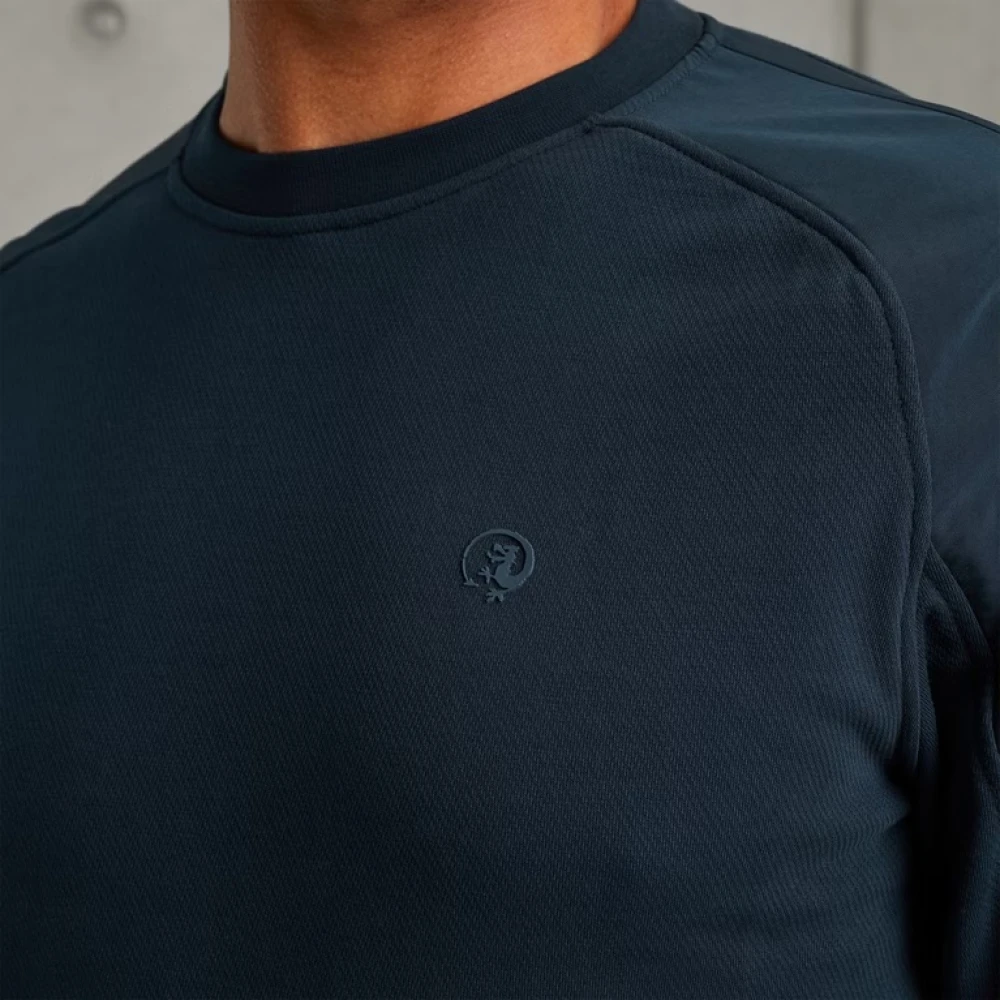 Cast Iron Terry Sweatshirt Regular Fit Blue Heren