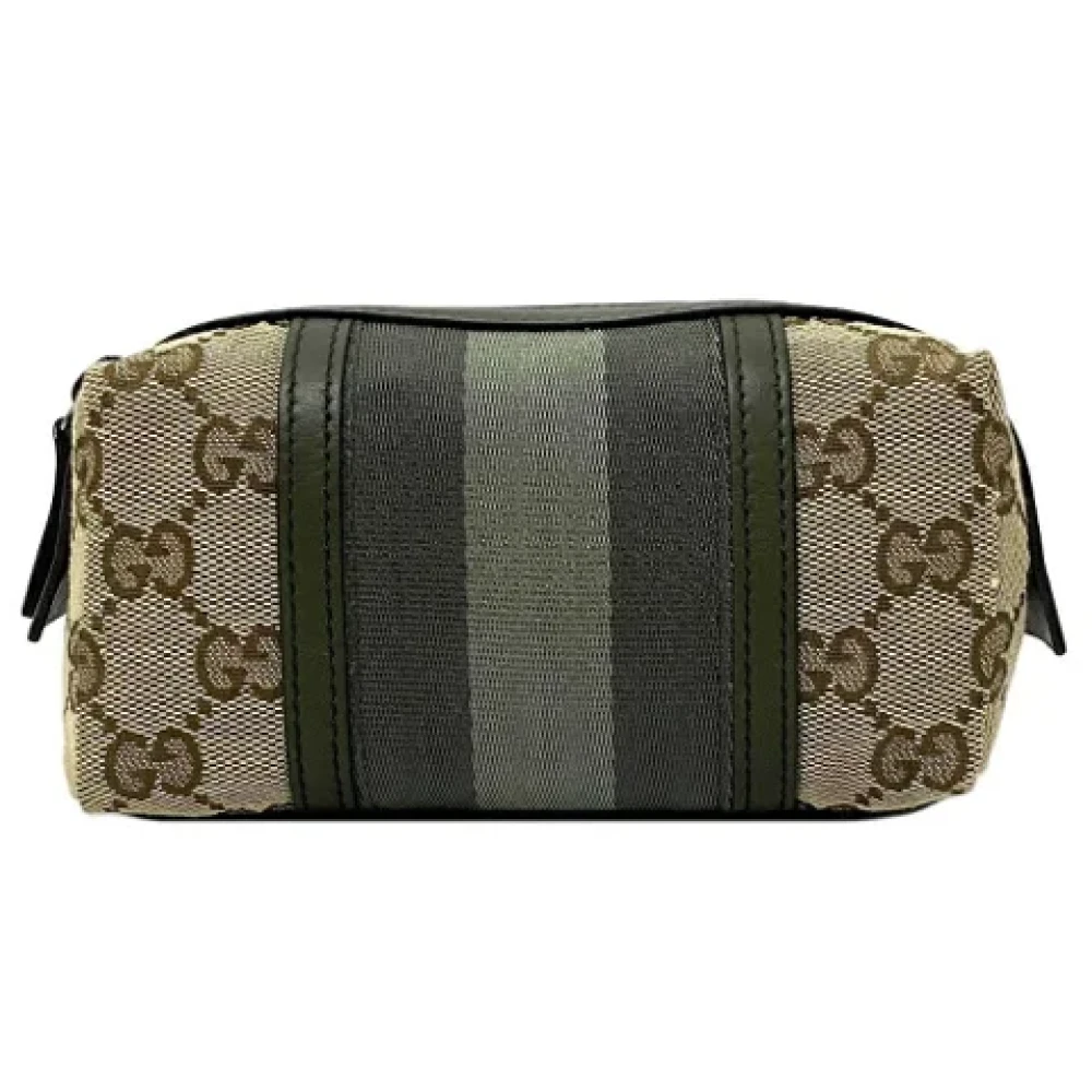 Gucci Vintage Pre-owned Canvas pouches Beige Dames