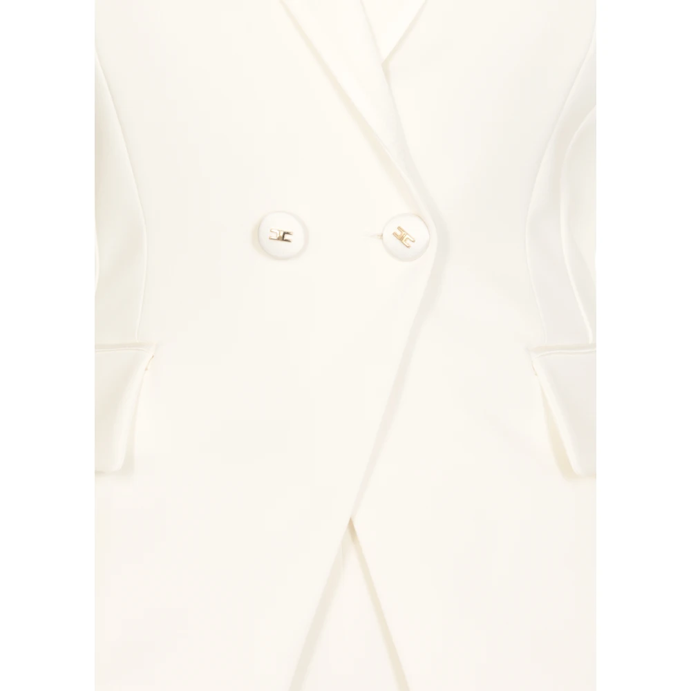 Elisabetta Franchi Ivoor Blazer met Klassieke Revers Beige Dames