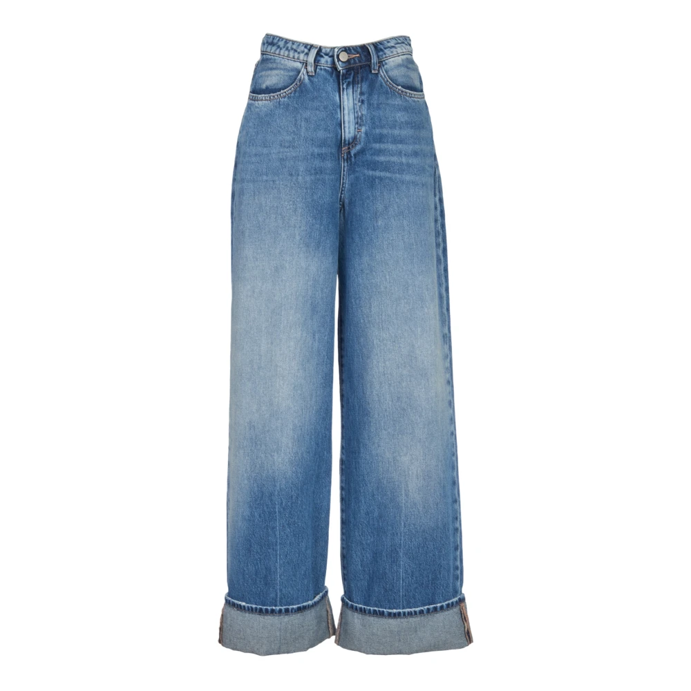 Icon Denim Klassieke Denim Jeans met Manchetten Blue Dames