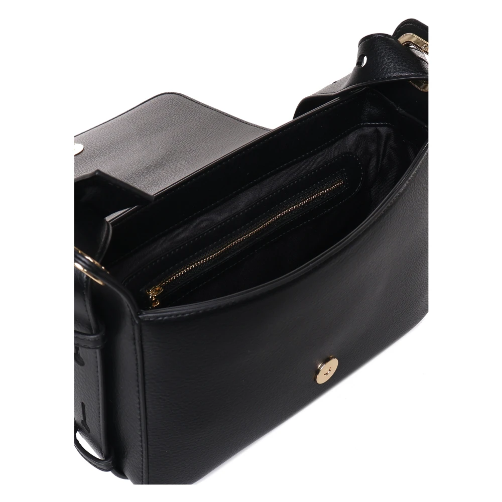 Love Moschino Zwarte Schoudertas met Klep Sluiting Black Dames