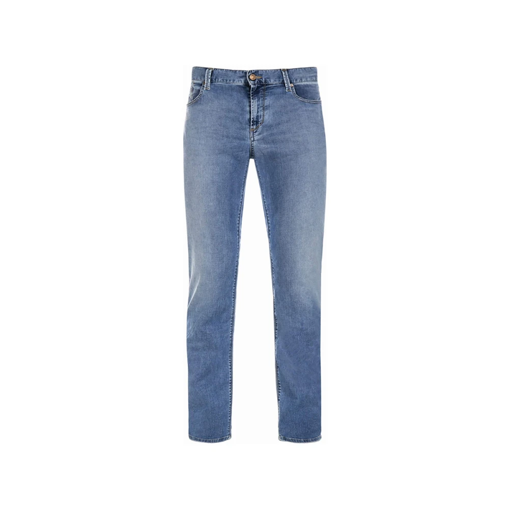 Alberto Straight Leg Jeans in Light Tencel Denim Blue Heren