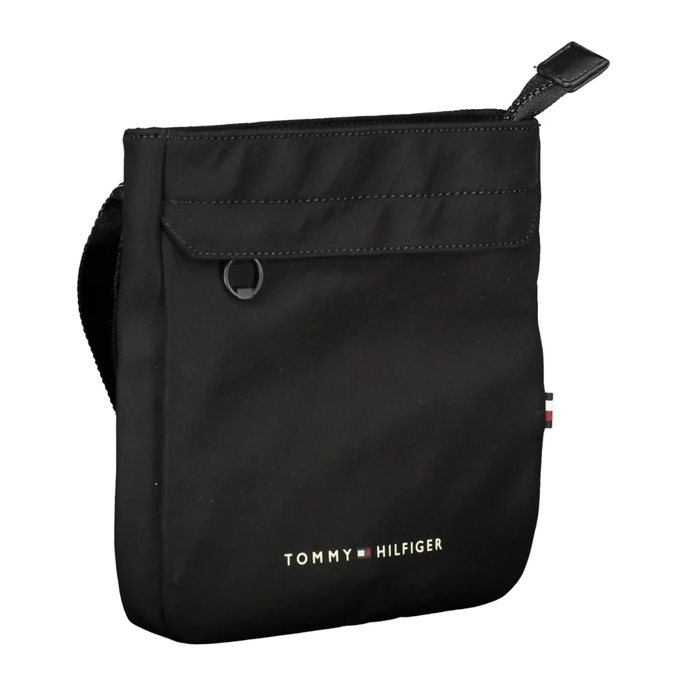 Tommy Hilfiger Zwarte Verstelbare Schoudertas met Rits Black Heren