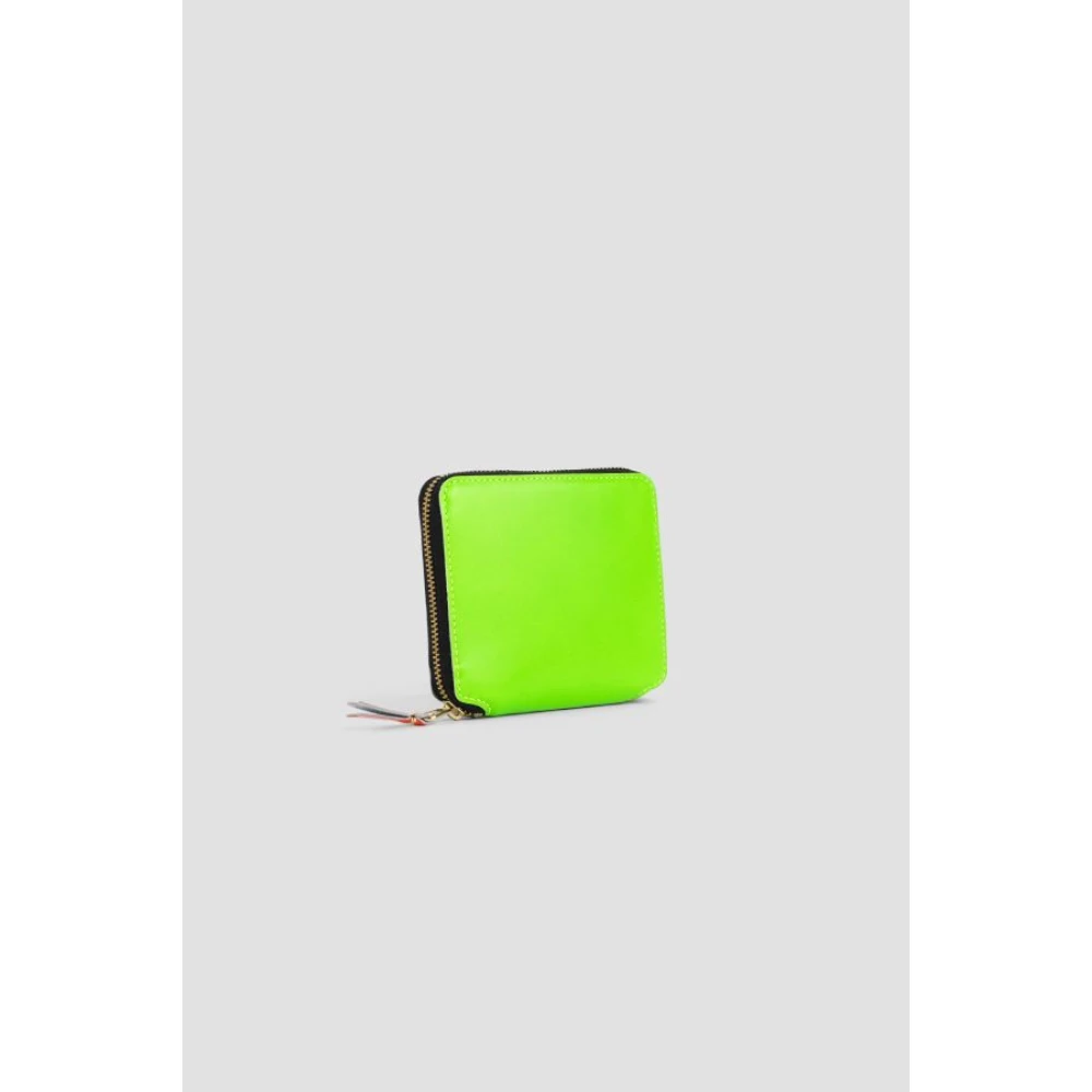 Comme des Garçons Neon Groene Leren Portemonnee met Rits Green Dames