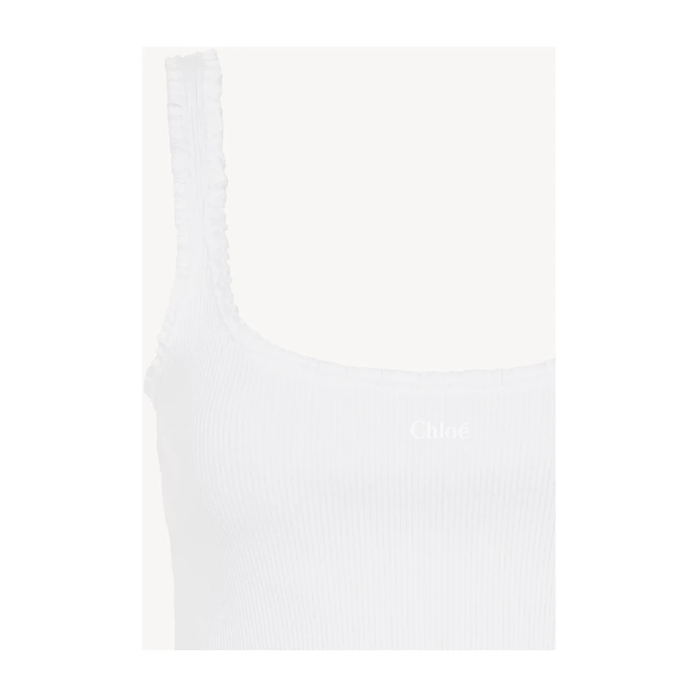 Chloé Witte Gerimpelde Blouse met Borduursel White Dames