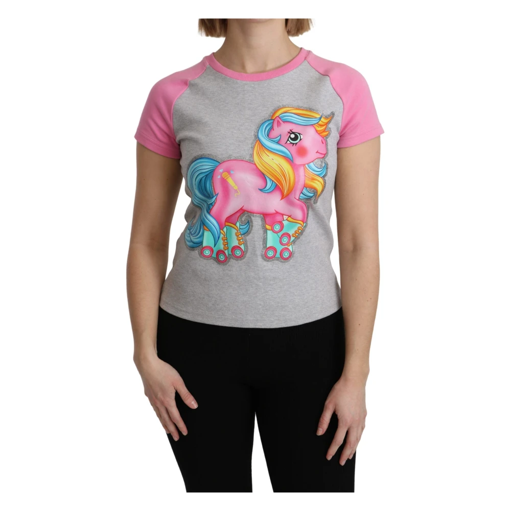 Moschino Women's Gray T-Shirts, L, Crew Neck T-Shirt