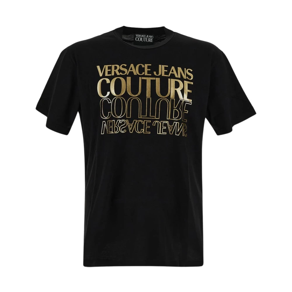 Versace Jeans Couture Logo Katoenen T-Shirt Black Heren